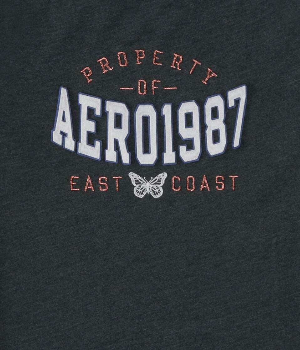 Aero1987 Butterfly Appliqué Graphic Tee