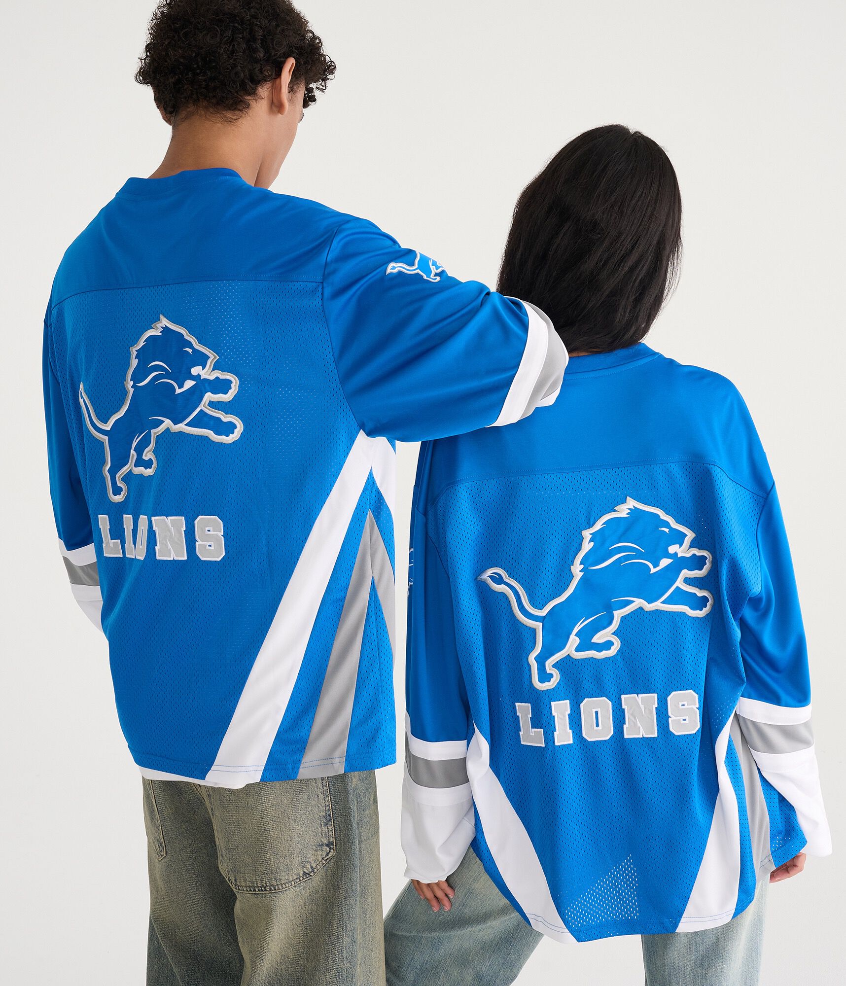 Long Sleeve Detroit Lions Mesh Top