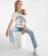 Buffalo Bills Cropped Off-The-Shoulder Graphic Tee