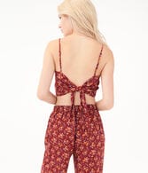 Floral Square-Neck Crop Top