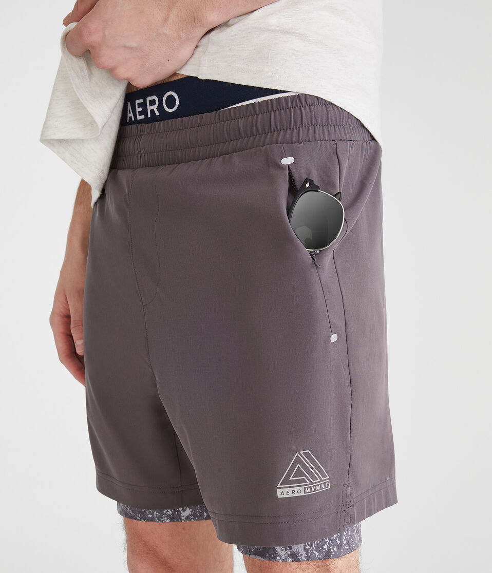 Aero MVMNT Camo 2-in-1 Hybrid Active Shorts 5.5"