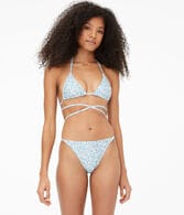 Floral Strappy Triangle Bikini Top