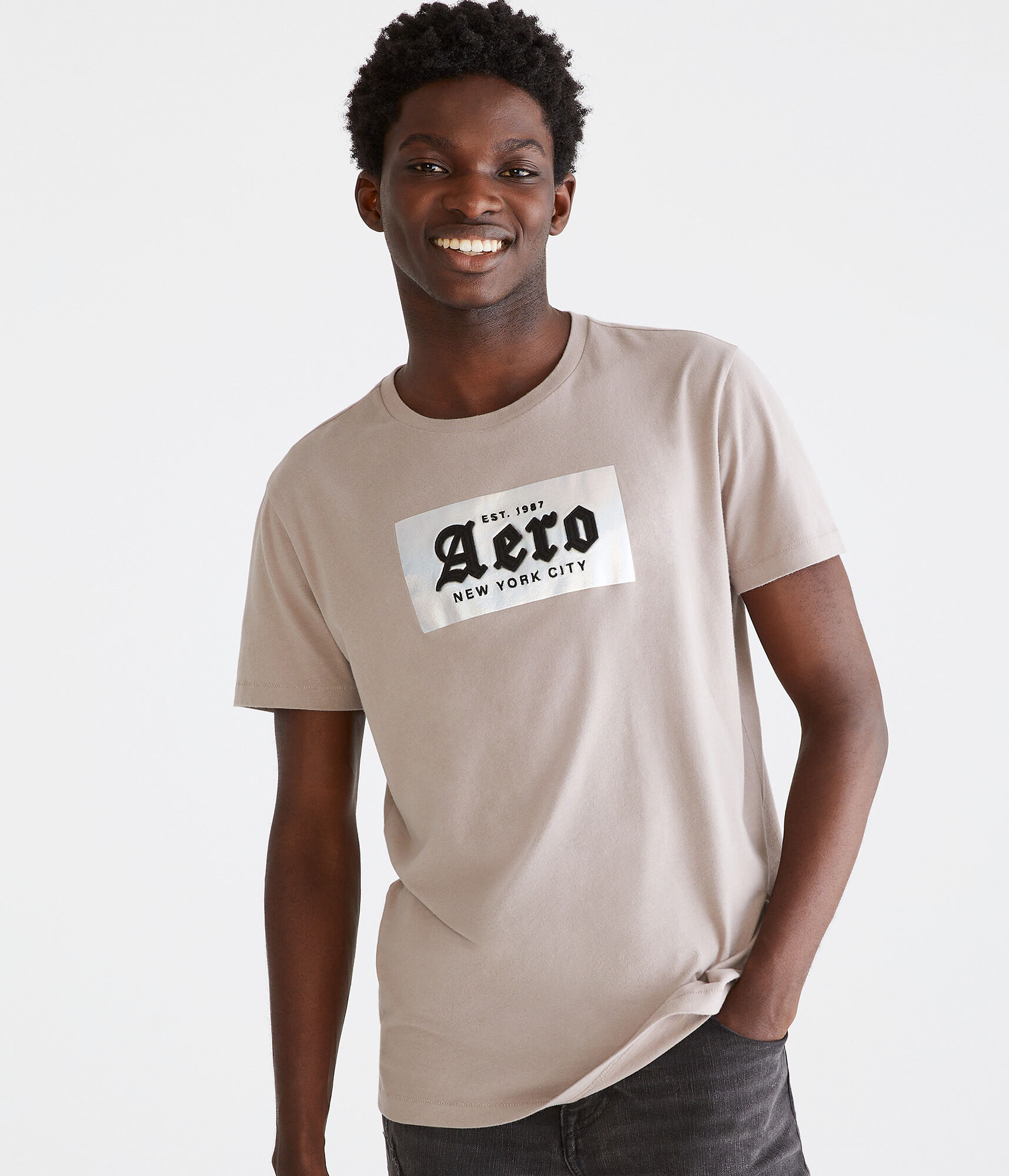 Aero Gothic Logo Appliqu&eacute; Graphic Tee