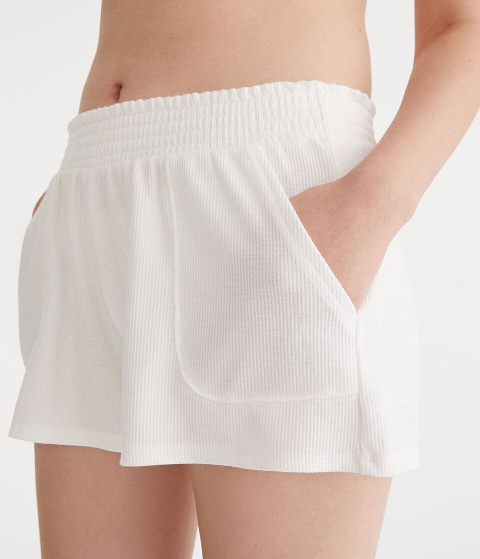Mid-Rise Waffle Shorts