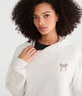 Cloud Soft Leopard Print Bow Oversized Pullover Hoodie