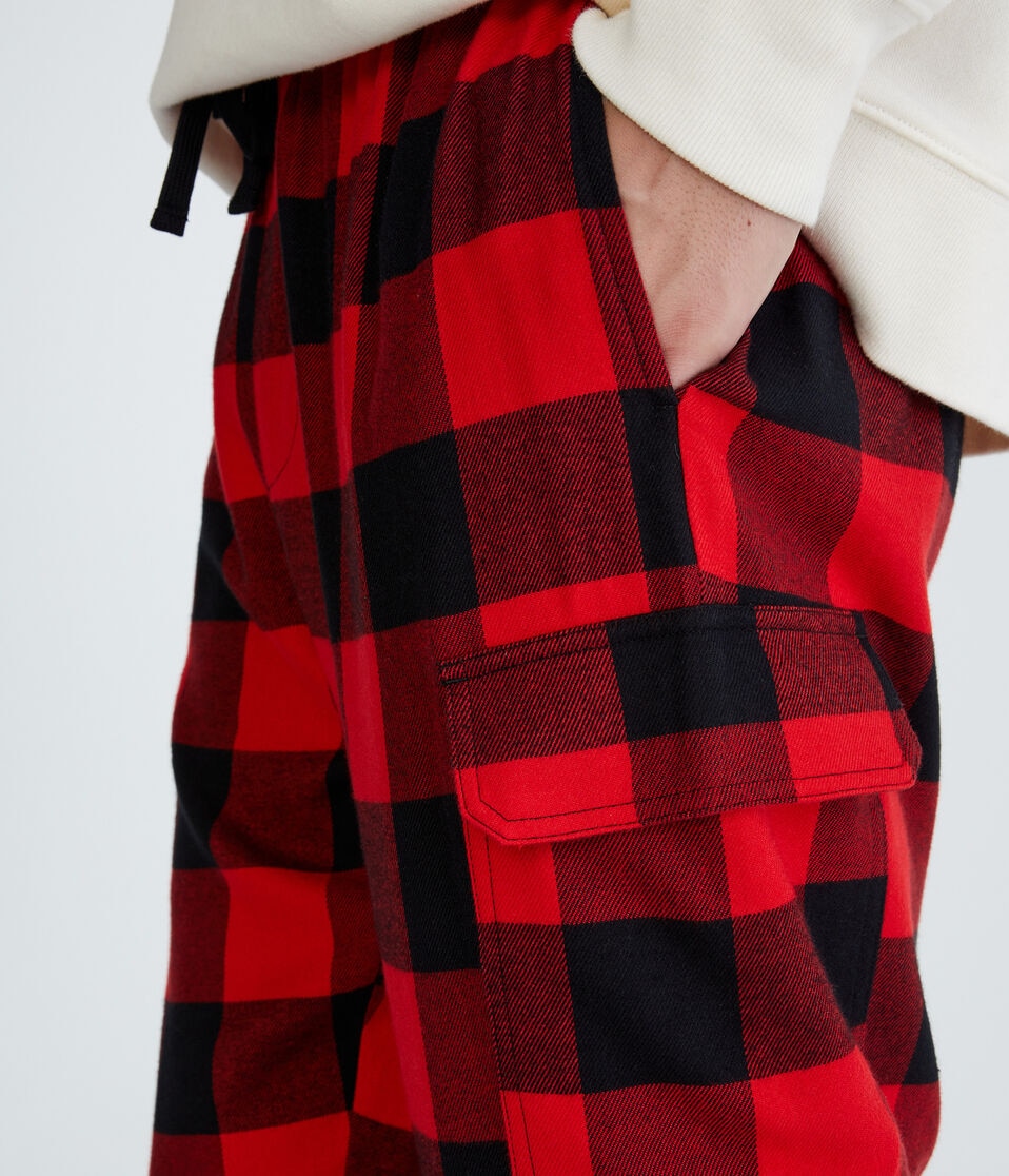 Buffalo Plaid Flannel Cargo Sleep Pants
