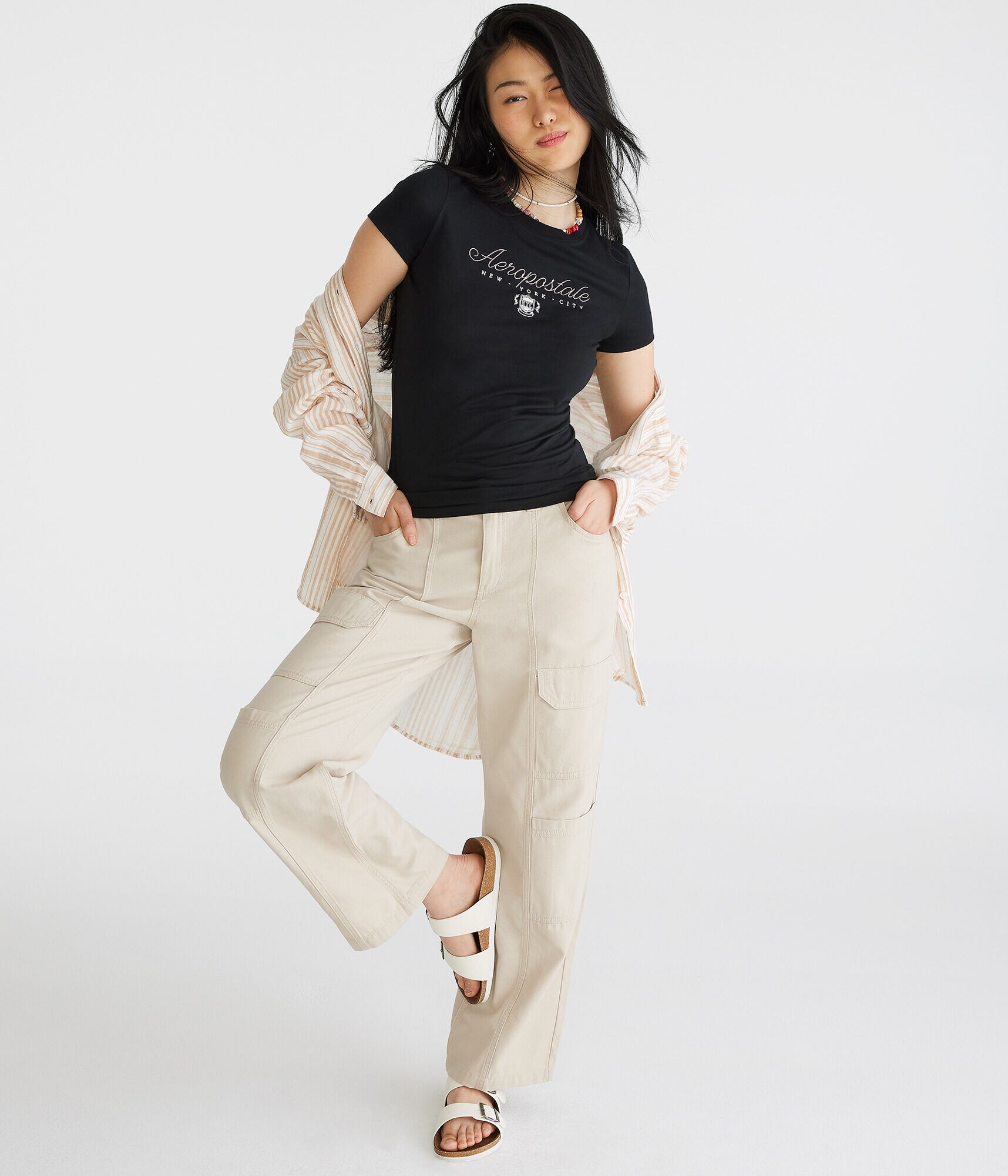 Aeropostale Script Crest Graphic Tee