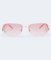 Rimless Rectangular Star Sunglasses