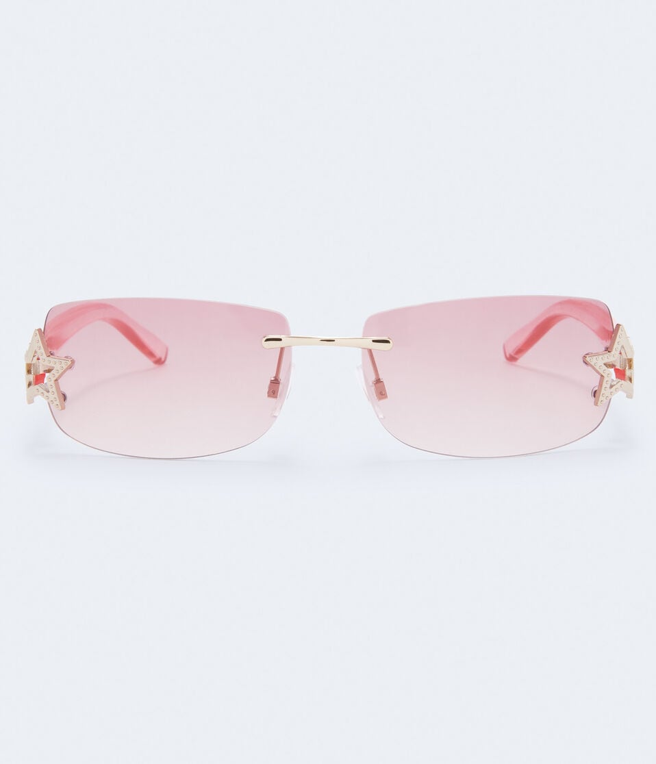 Rimless Rectangular Star Sunglasses