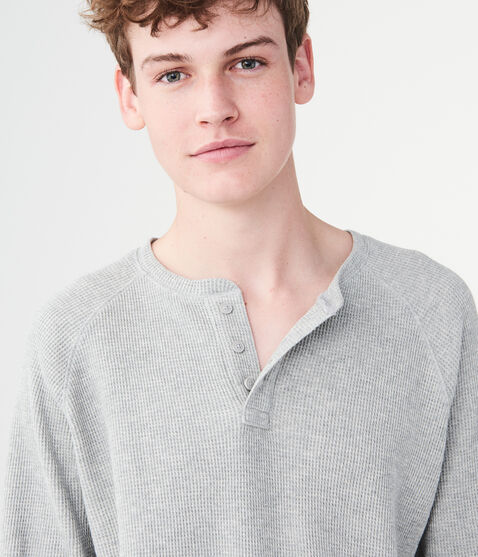 Long Sleeve Solid Thermal Henley