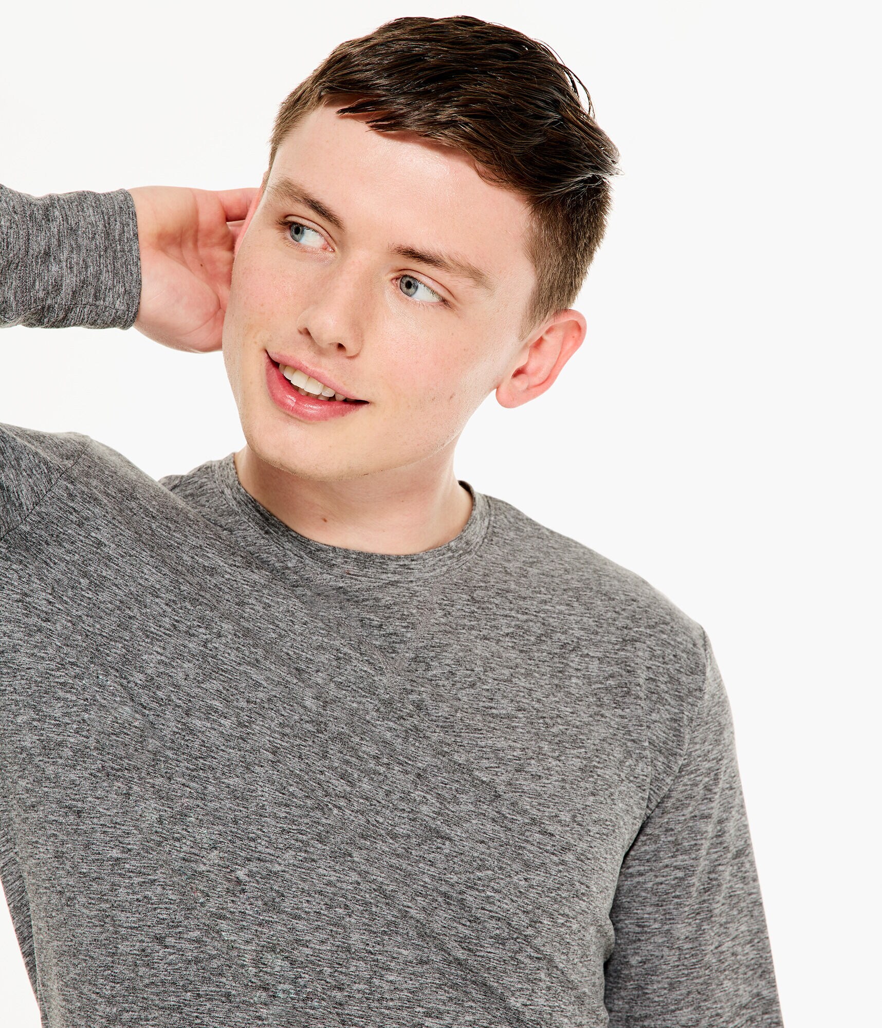 Long Sleeve Space-Dye Stretch Sleep Tee