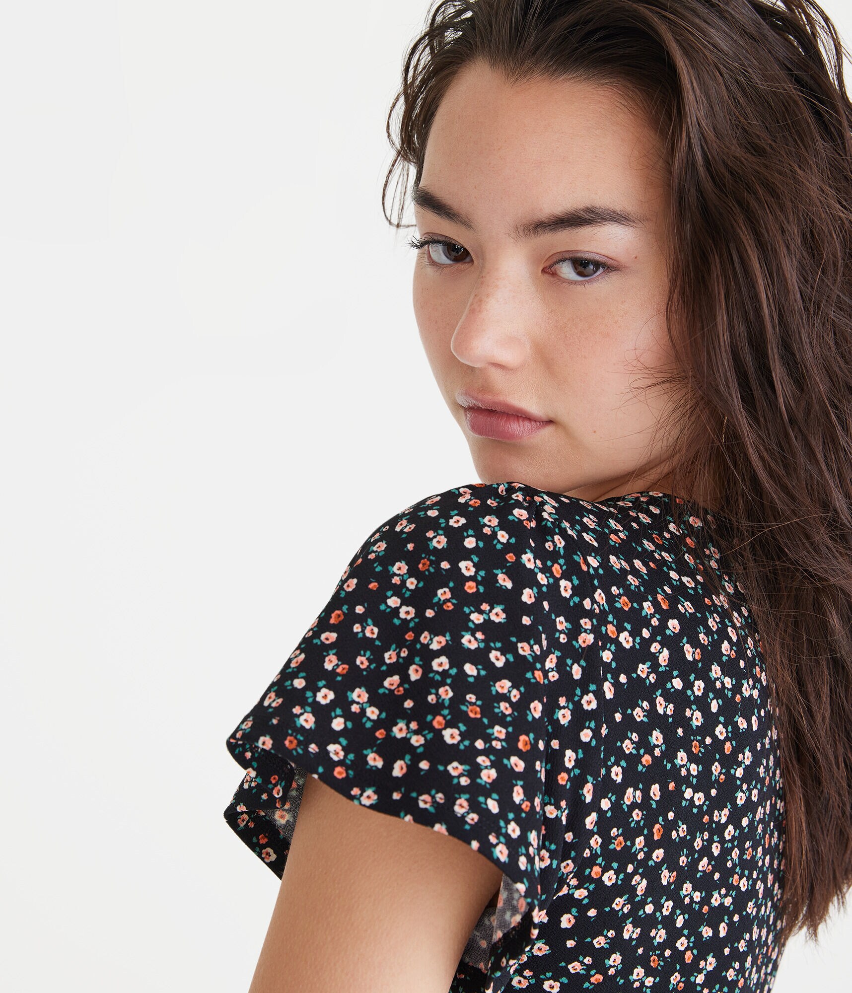 Floral V-Neck Babydoll Dress