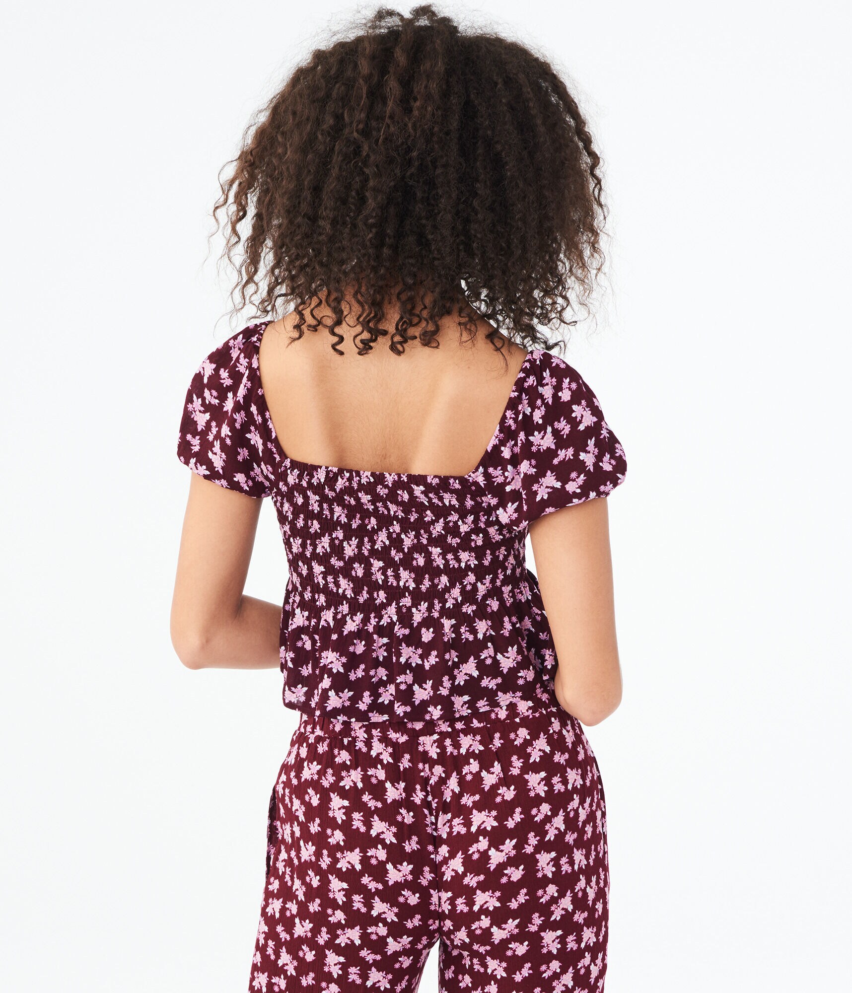 Floral Smocked Crop Top