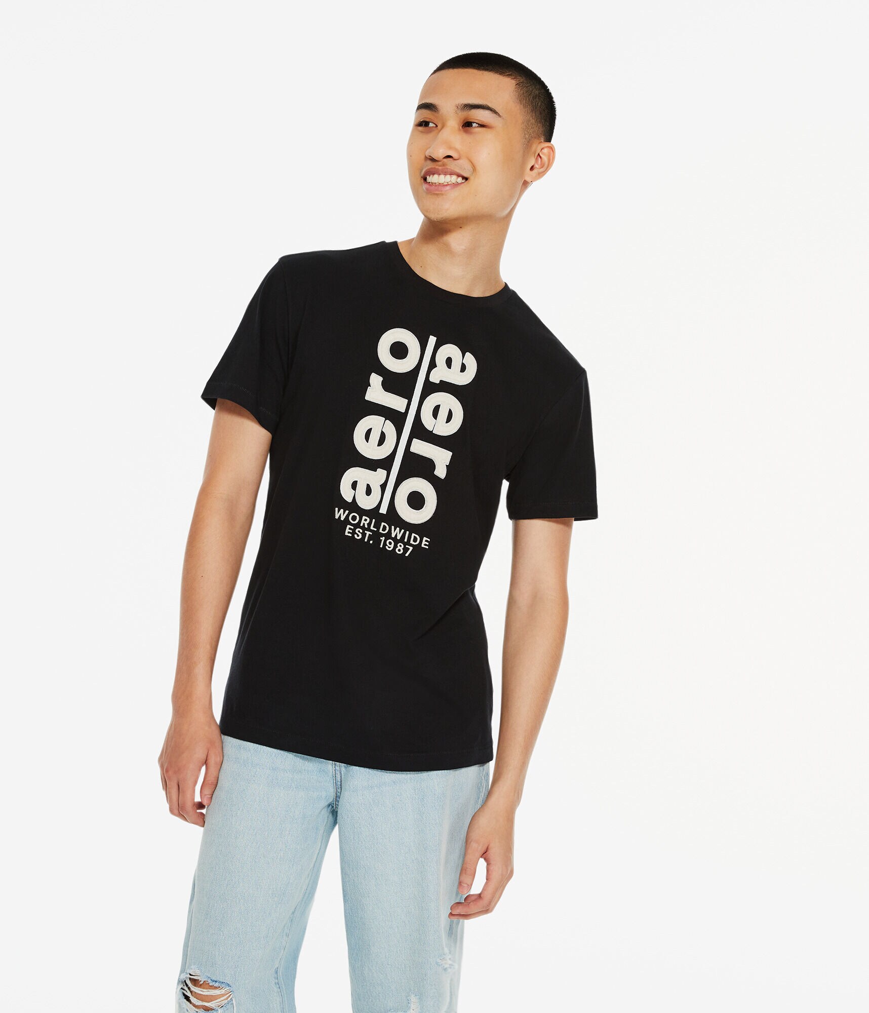 Vertical Double Aero Appliqu&eacute; Graphic Tee