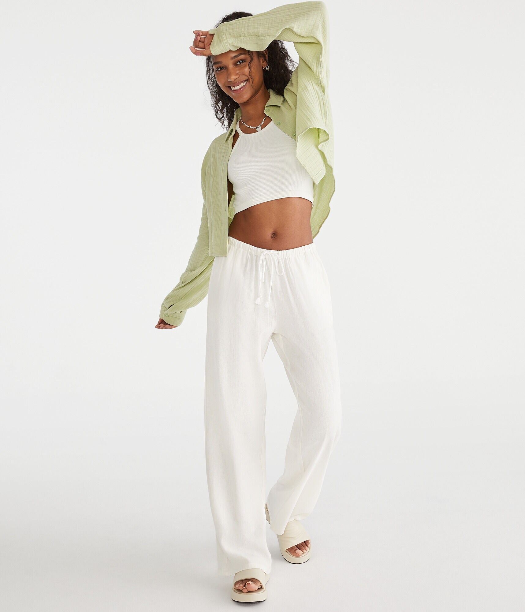 Linen Drawstring Pants