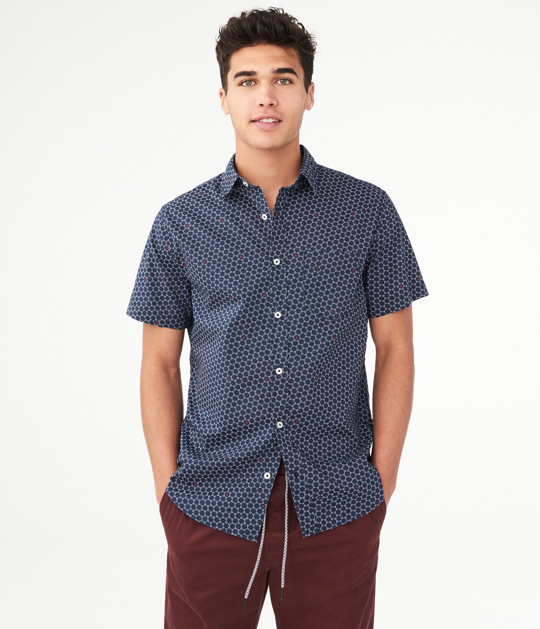 Geo Tile Button-Down Shirt