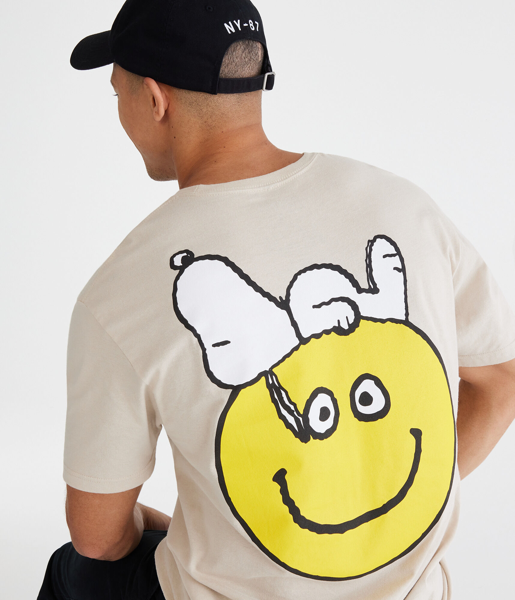 Snoopy Smiley Face Relaxed Graphic Tee