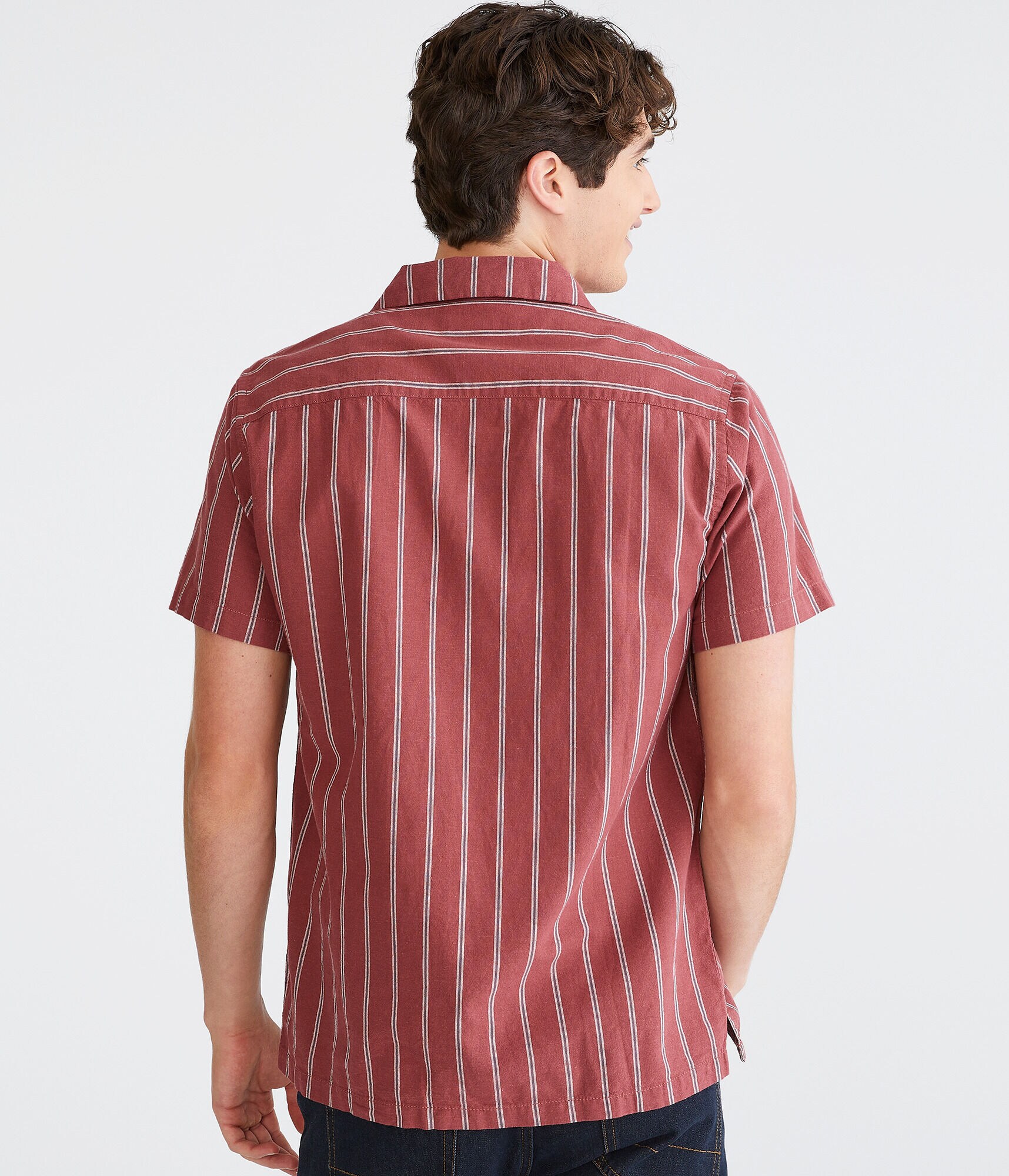 Vertical Stripe Hemp Oxford Shirt