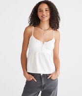 Tonal Stripe Scoop-Neck Babydoll Cami