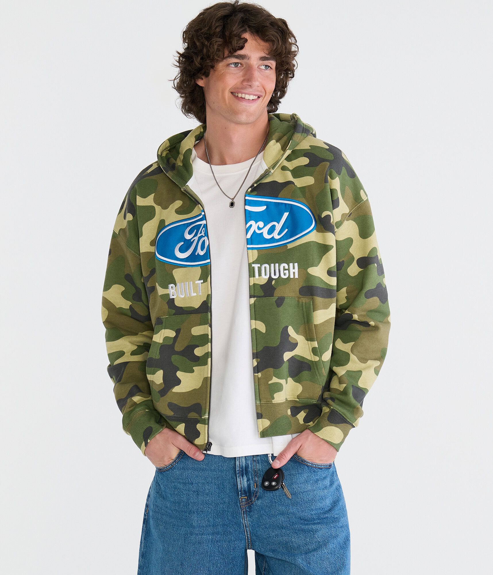 Ford Built Tough Camo Boxy Full-Zip Hoodie