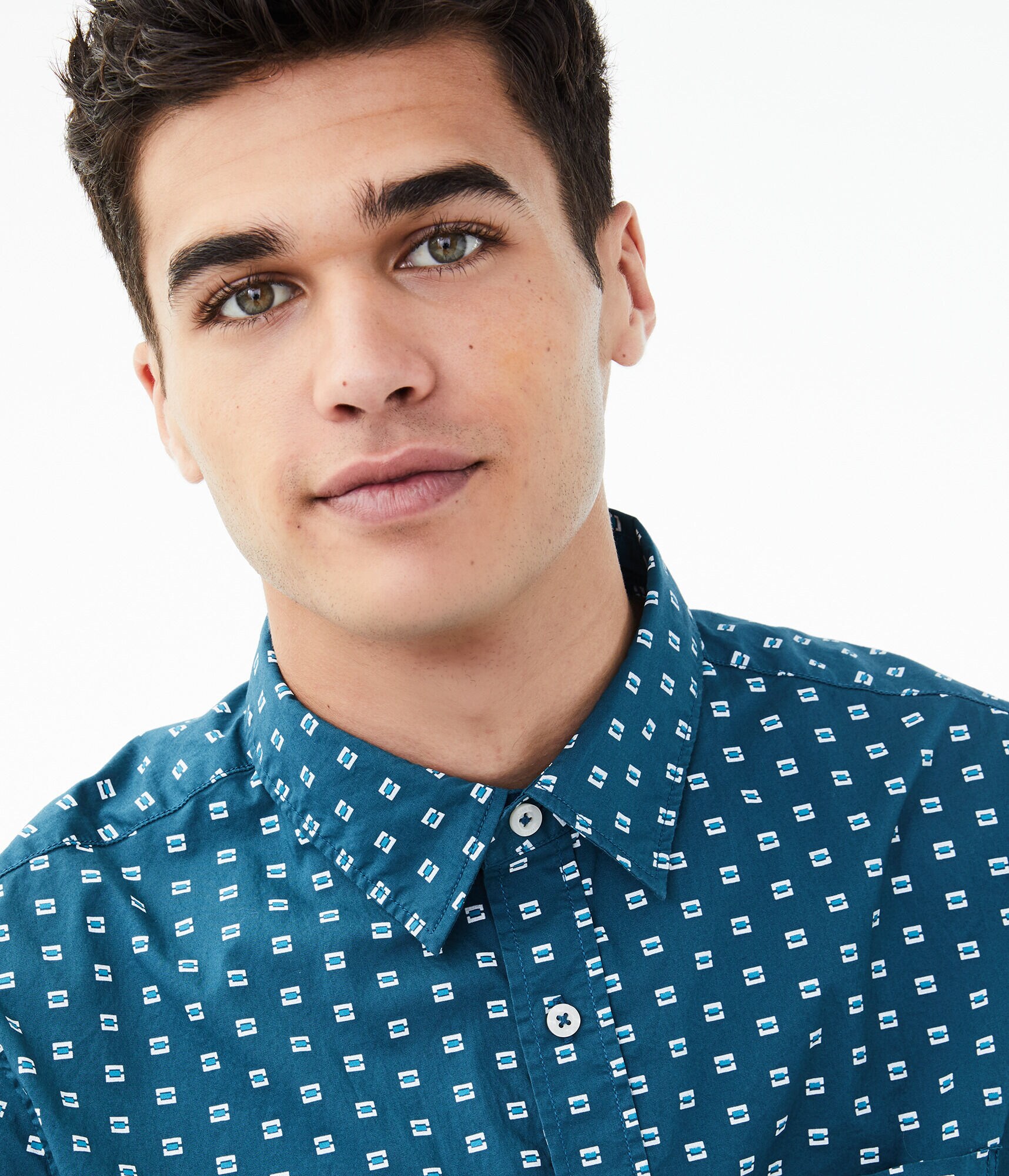 Geometric Button-Down Shirt