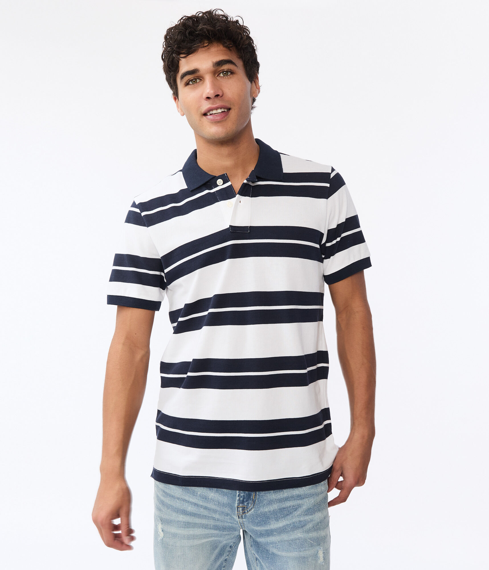 Thick Stripe Piqu&eacute; Polo