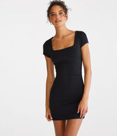 Seriously Soft Sculpt Solid Square-Neck Bodycon Dress