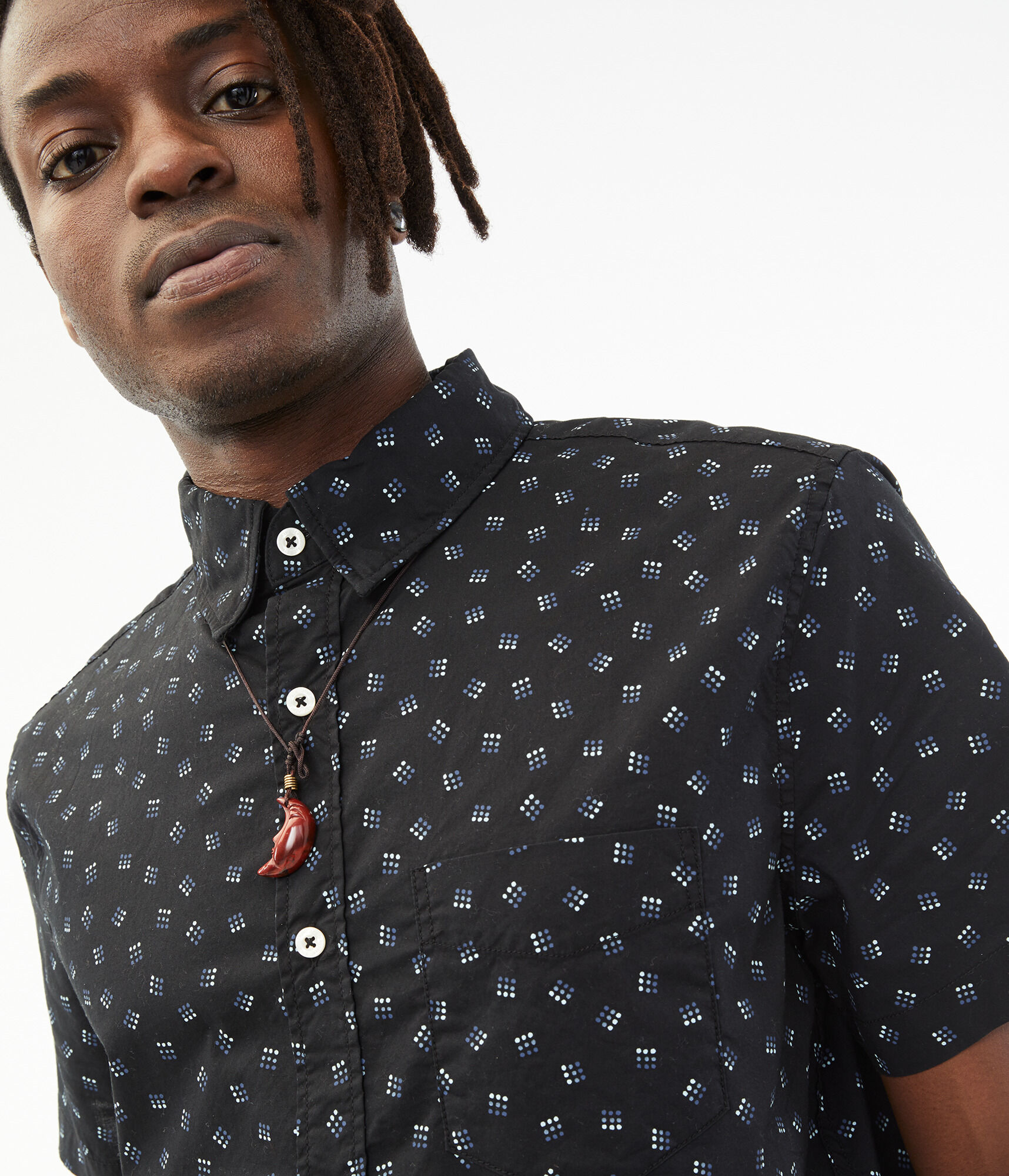 Geometric Button-Down Shirt