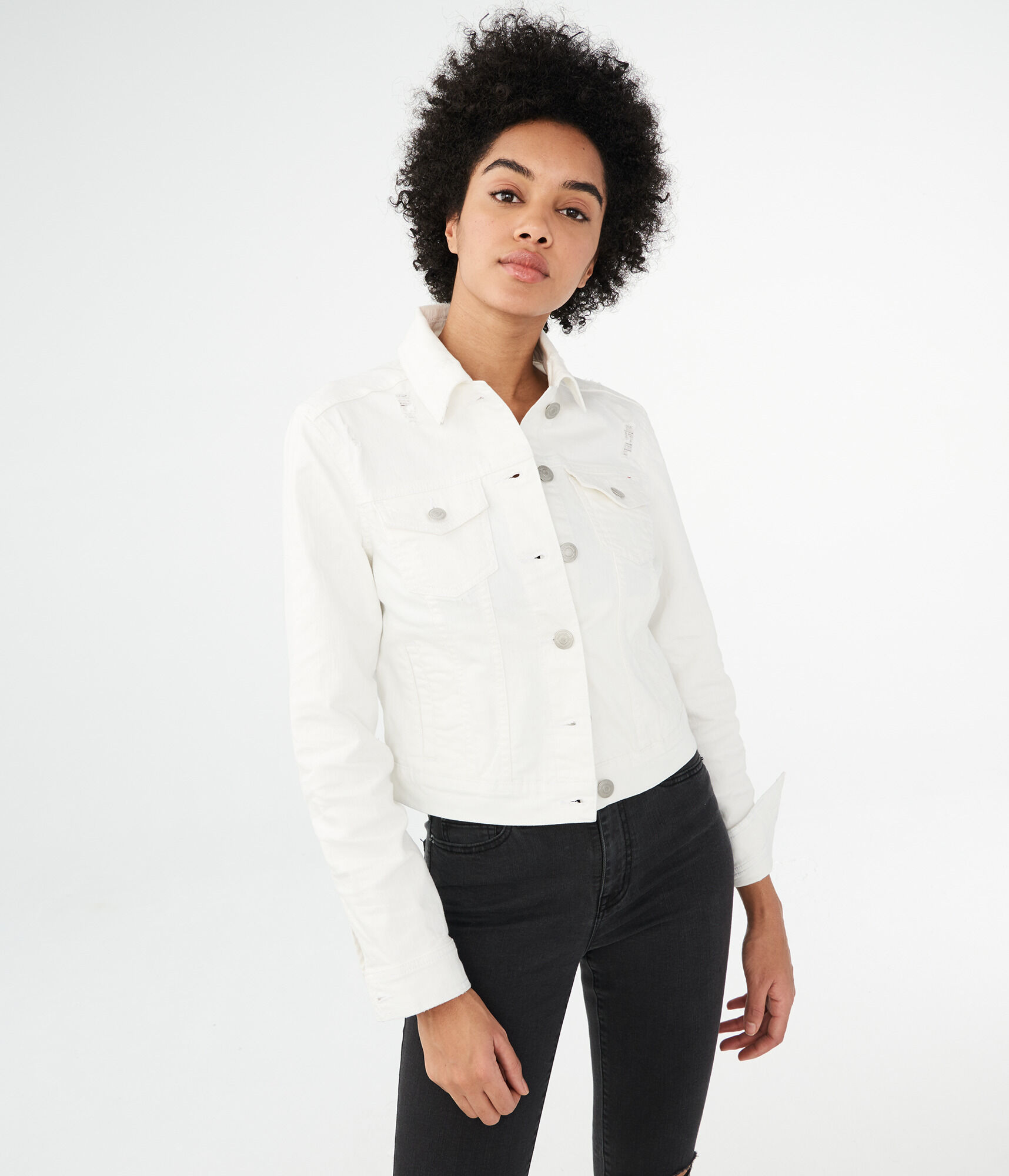 Seriously Stretchy Bleach Wash Denim Jacket