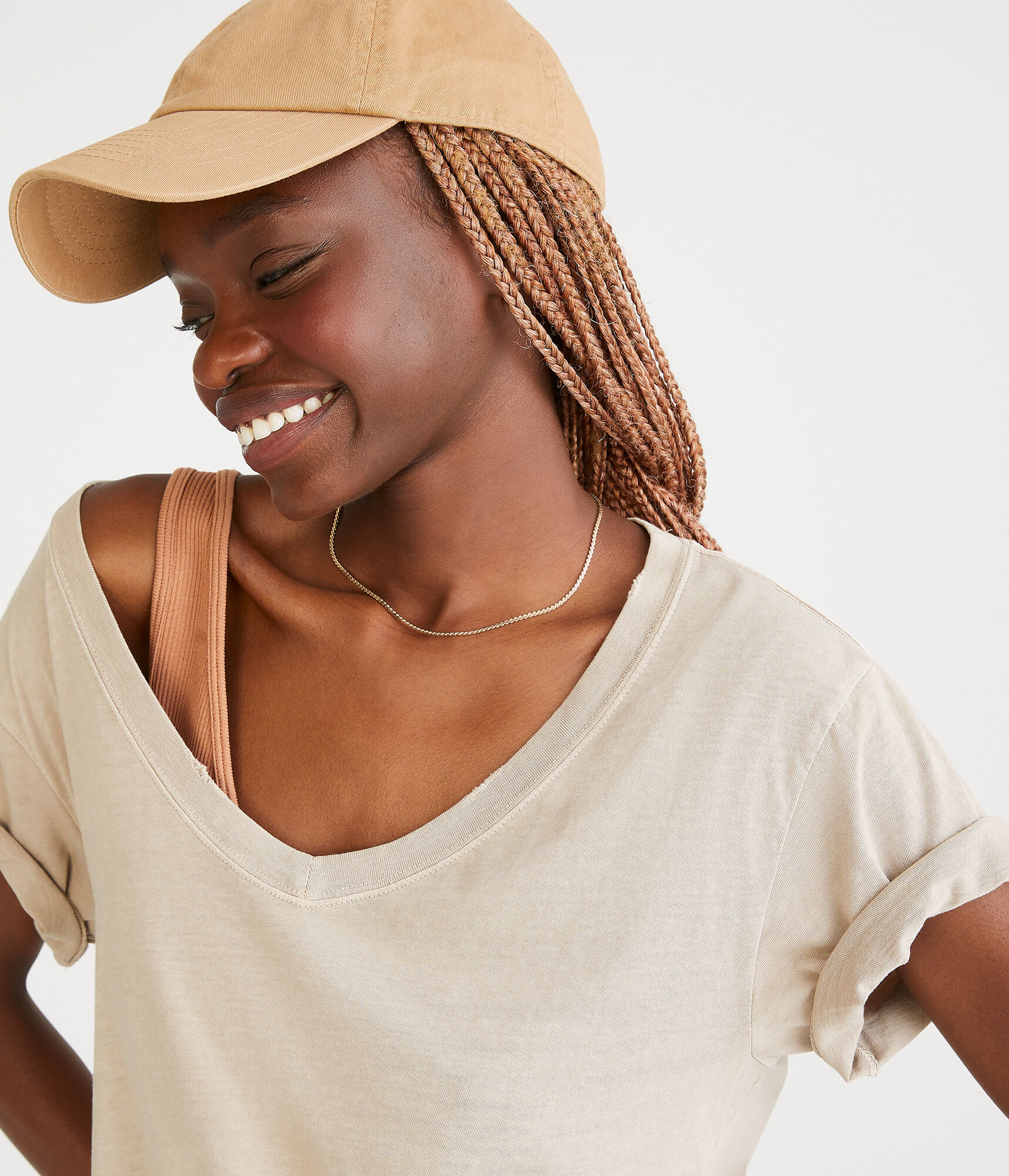 Loose Fit V-Neck Tee
