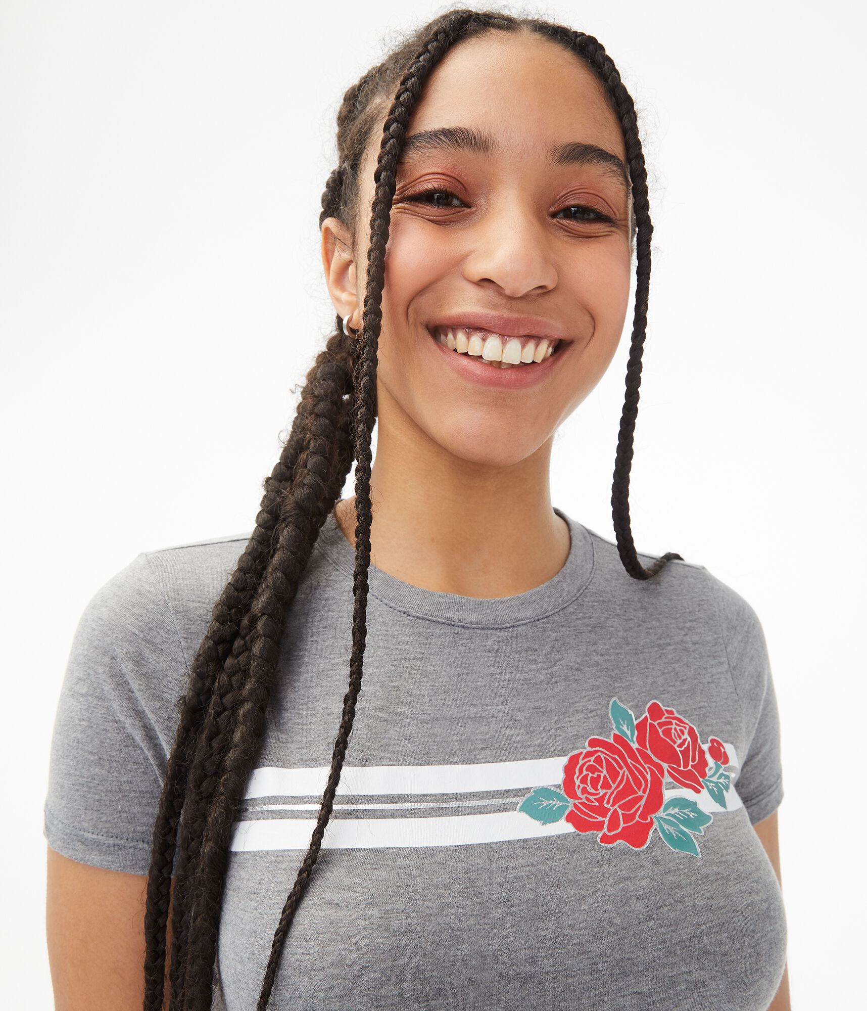 Rose Stripe Graphic Tee