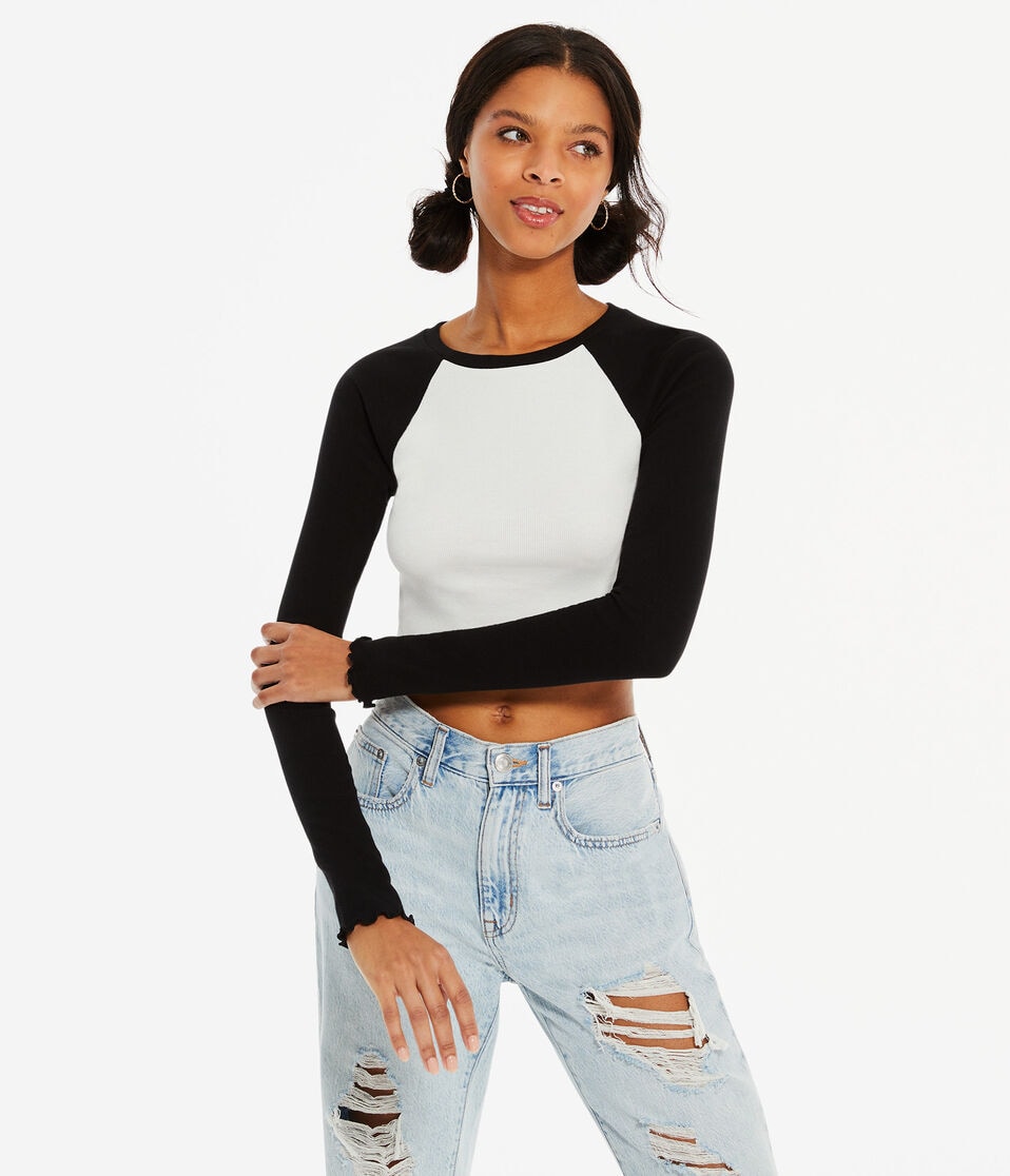 Long Sleeve Pop Punk Cropped Raglan Baby Tee