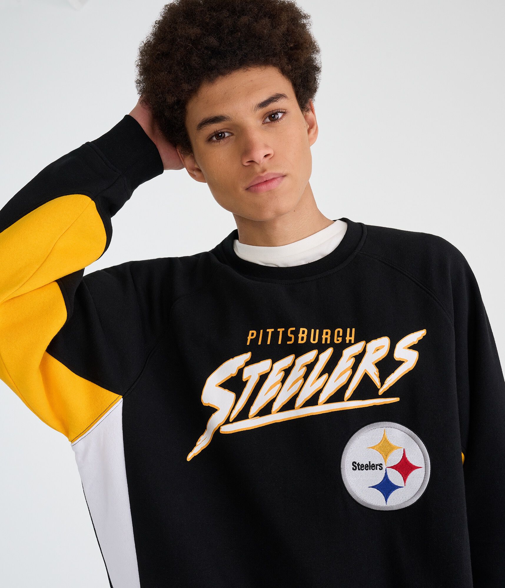 Pittsburgh Steelers Colorblock Crew Sweatshirt