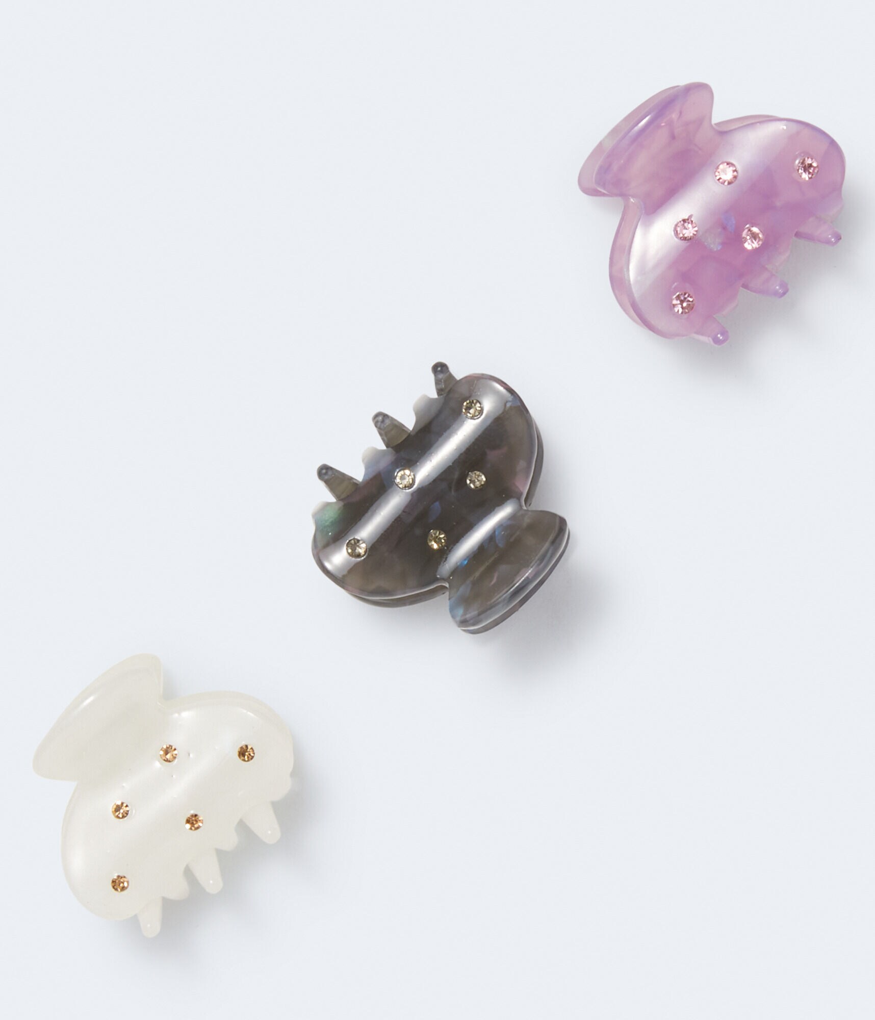 Embellished Mini Claw Hair Clip 3-Pack