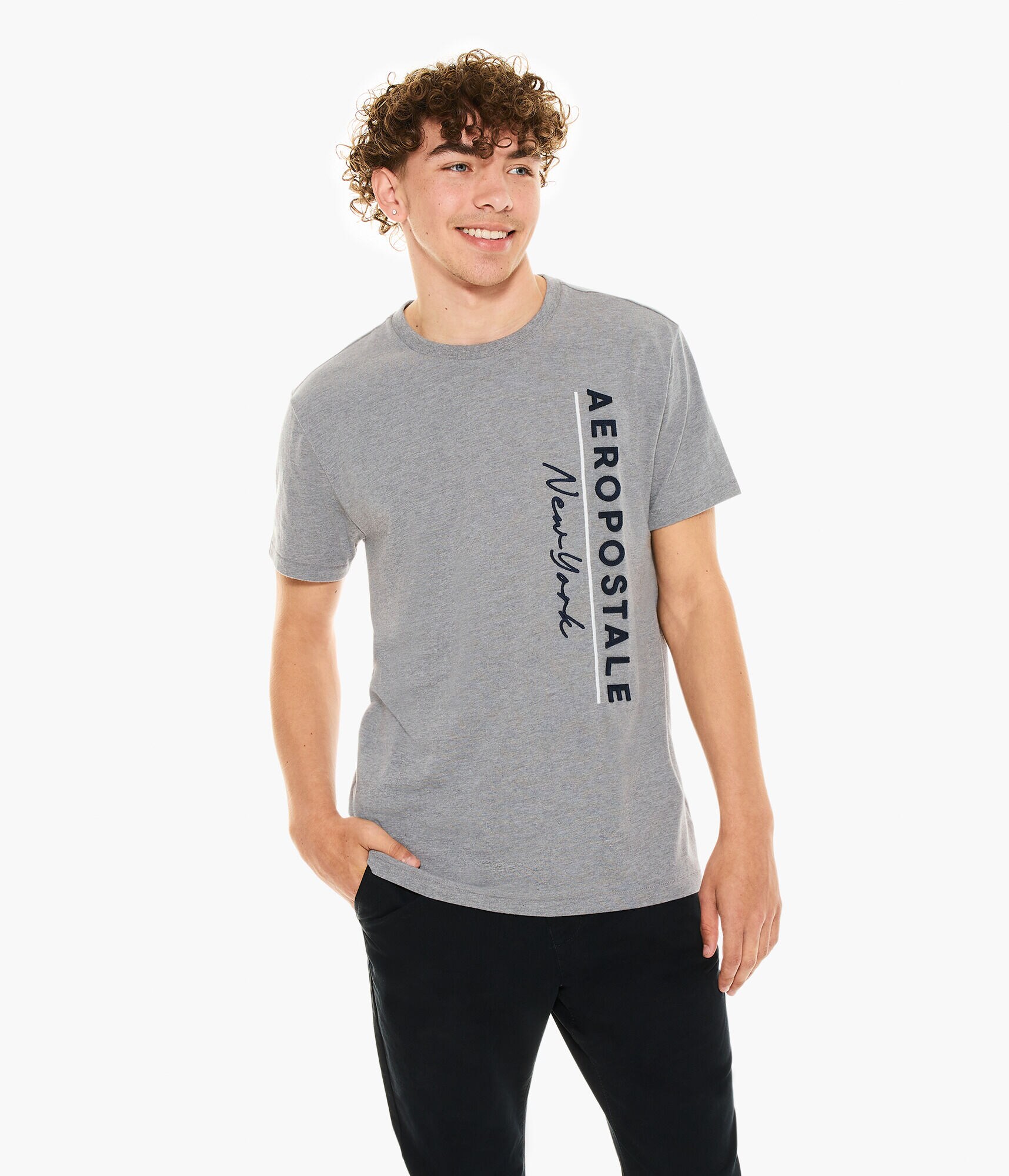 Aeropostale New York Vertical Appliqu&eacute; Graphic Tee