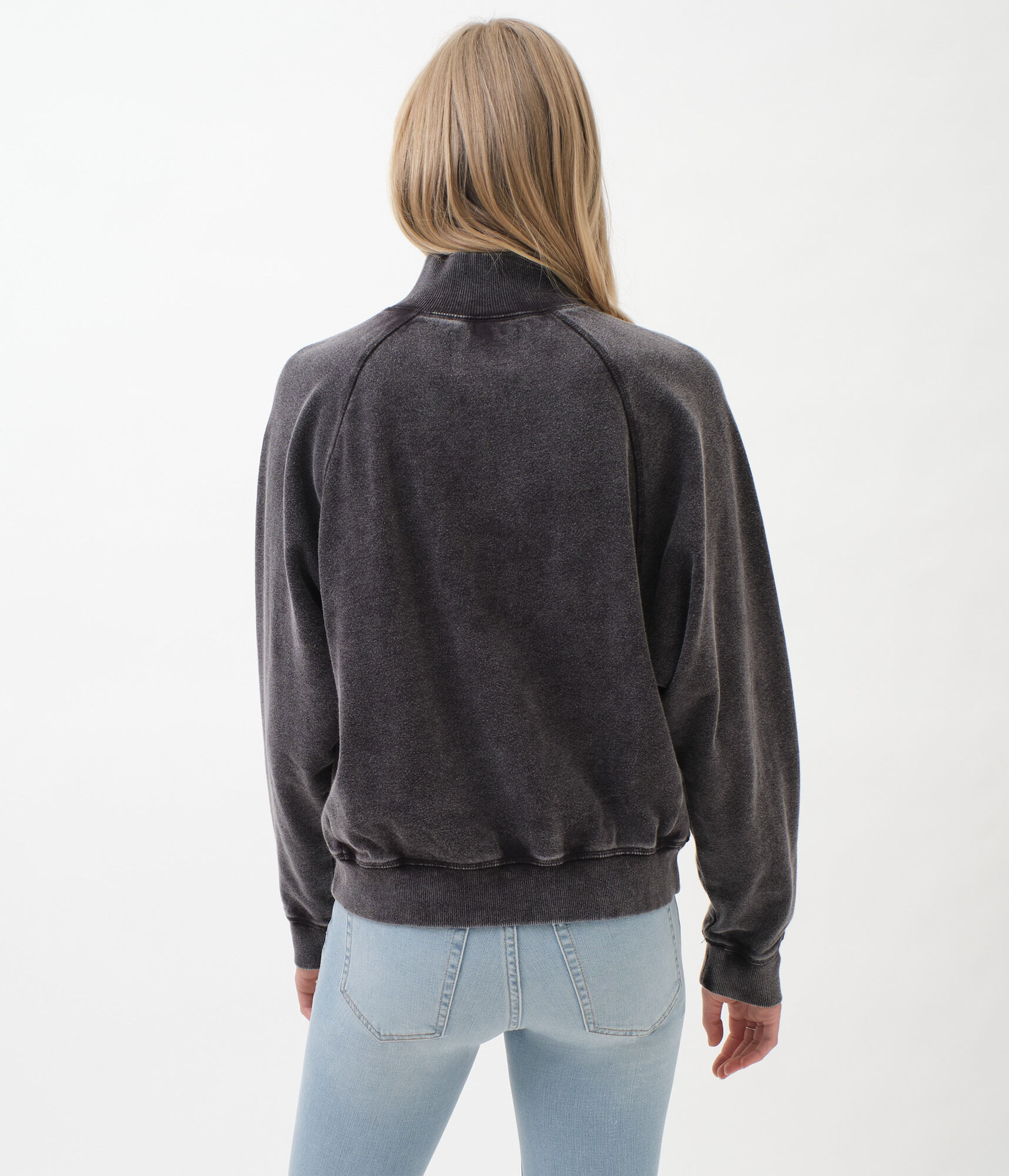 Oversized Washed Half-Zip Pullover