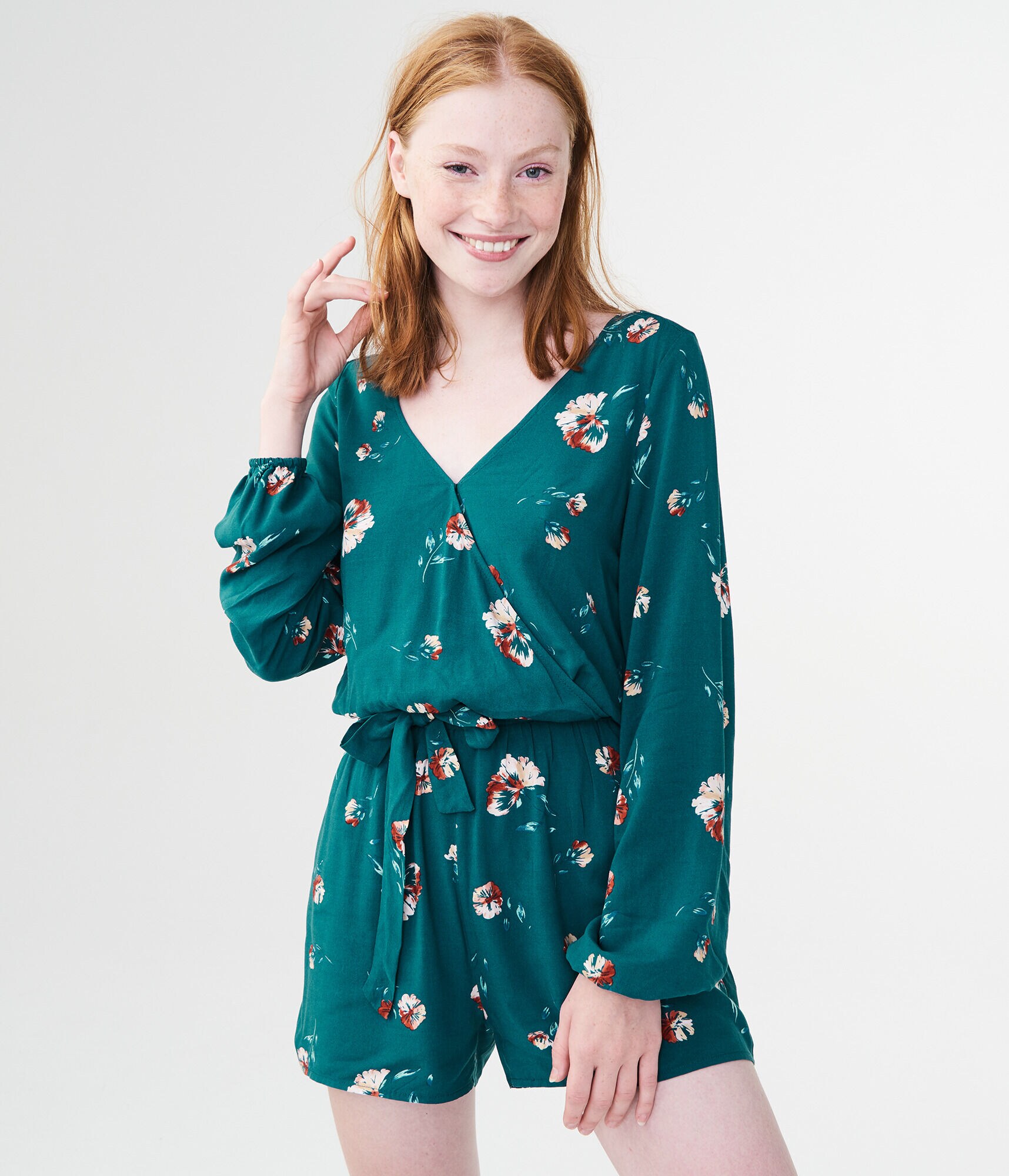 long sleeve flowy romper