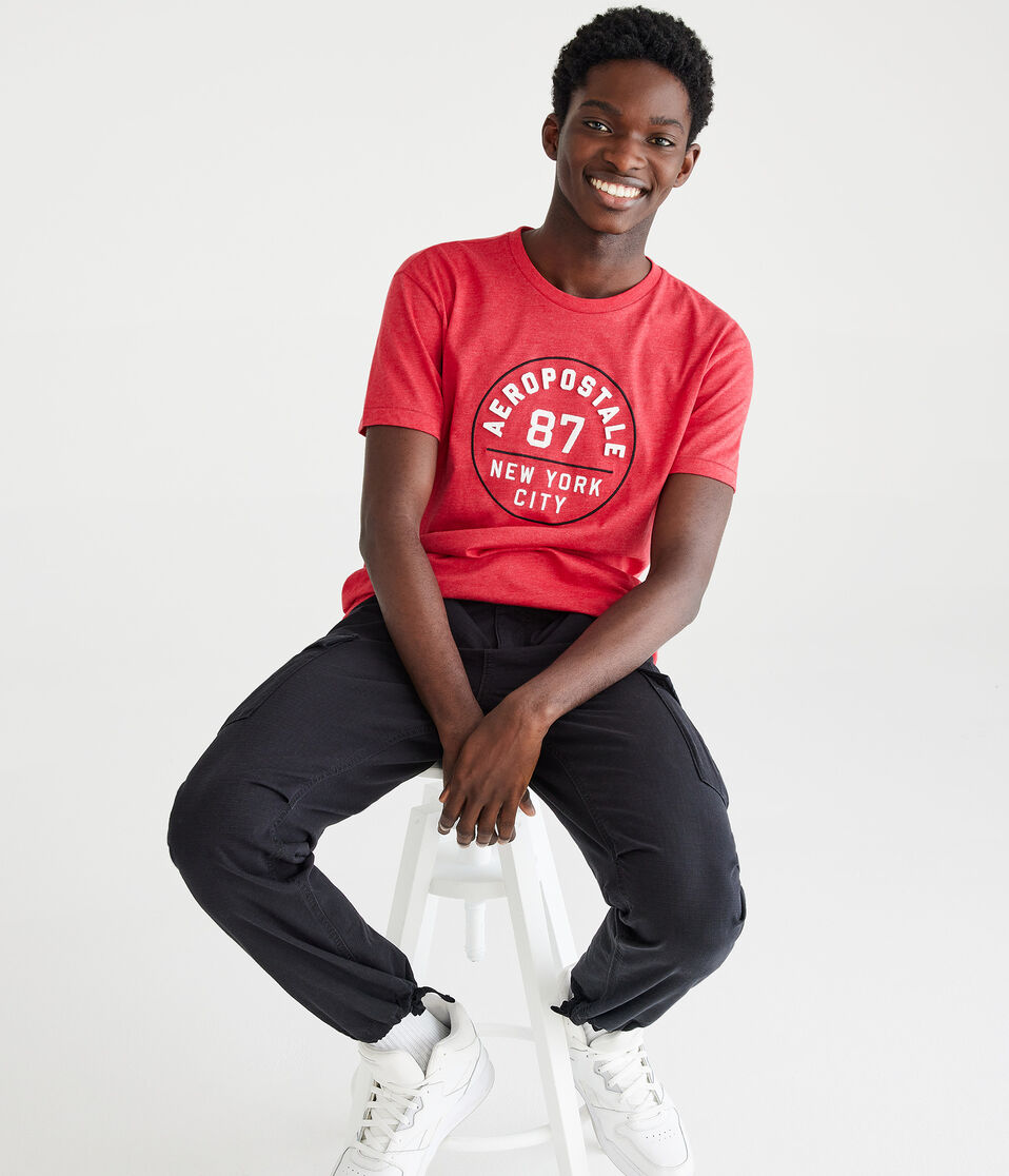 Aeropostale 87 Circle Appliqué Graphic Tee