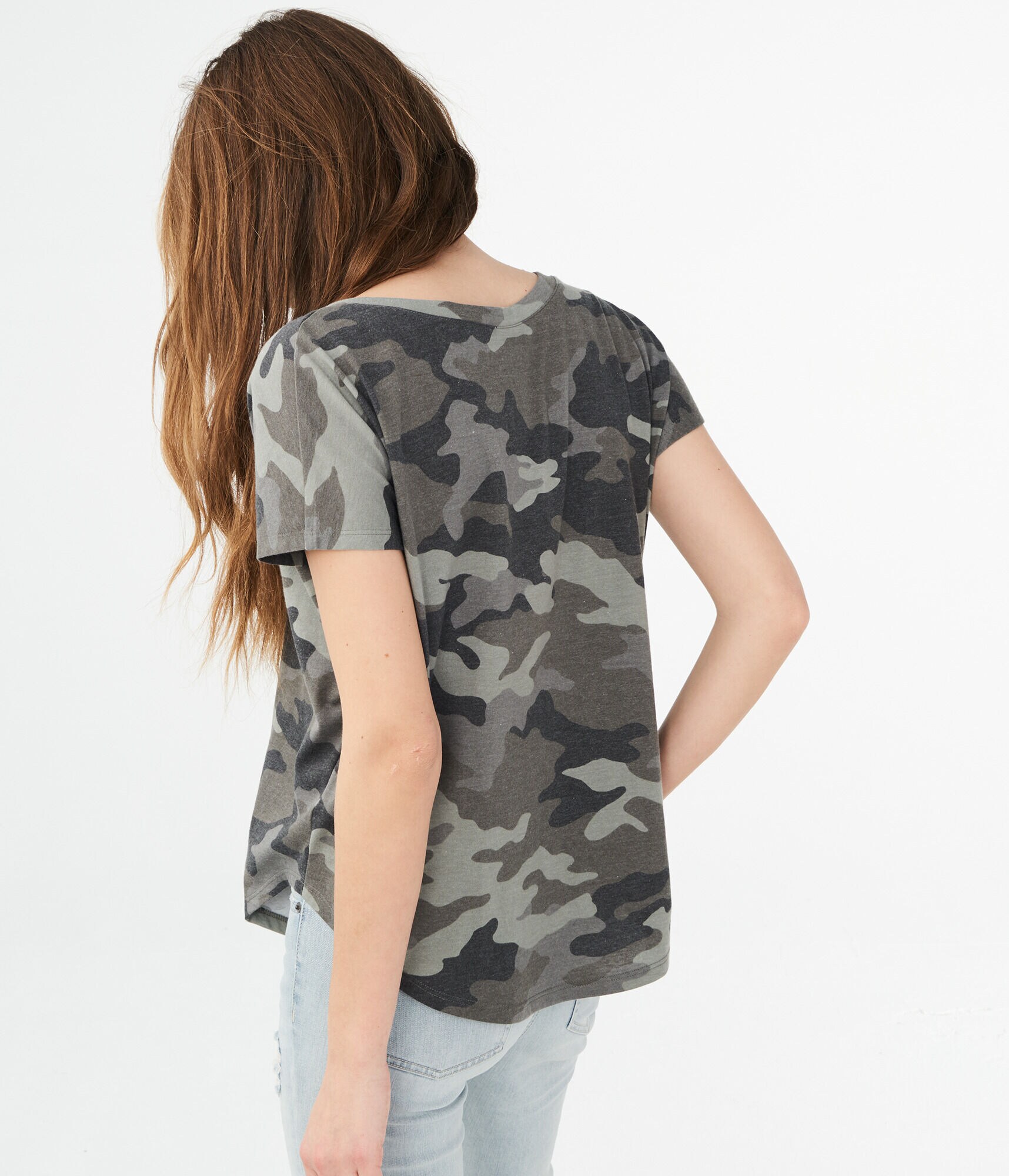 LLD Camo V-Neck Tunic Tee***