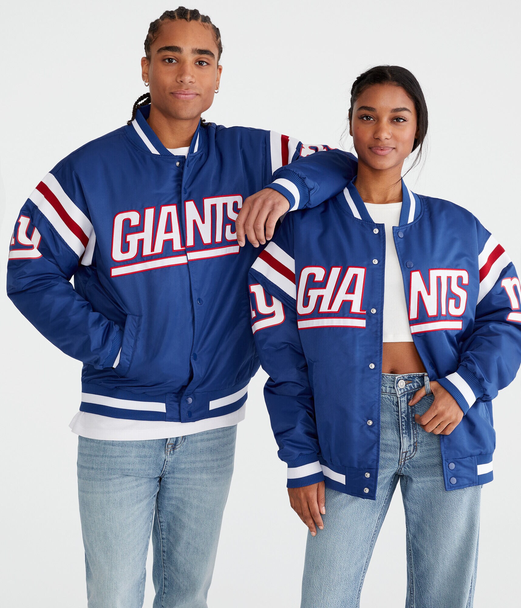 New York Giants Striped Bomber Jacket