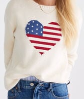 American Flag Heart Crew Sweater