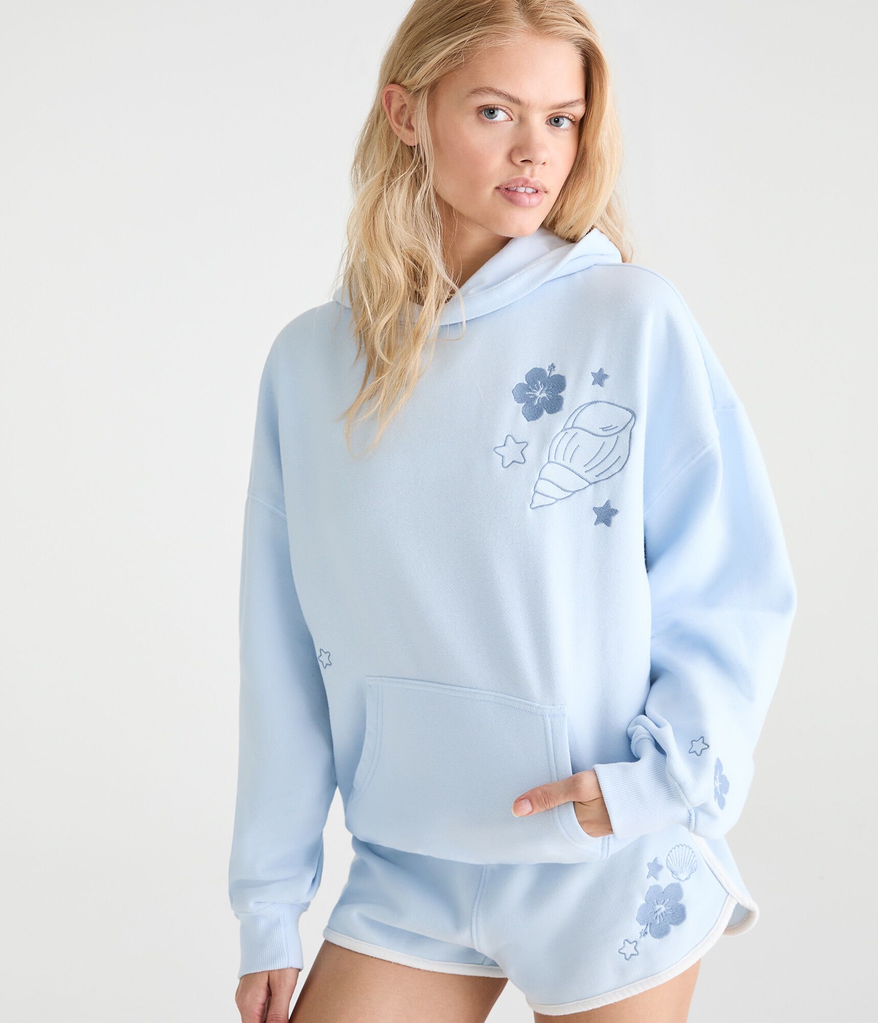 Roxy Hibiscus Oversized Pullover Hoodie
