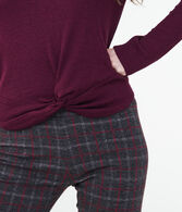 Long Sleeve Solid Twist-Front V-Neck Top