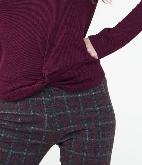 Long Sleeve Solid Twist-Front V-Neck Top Long Sleeve Solid Twist-Front V-Neck Top