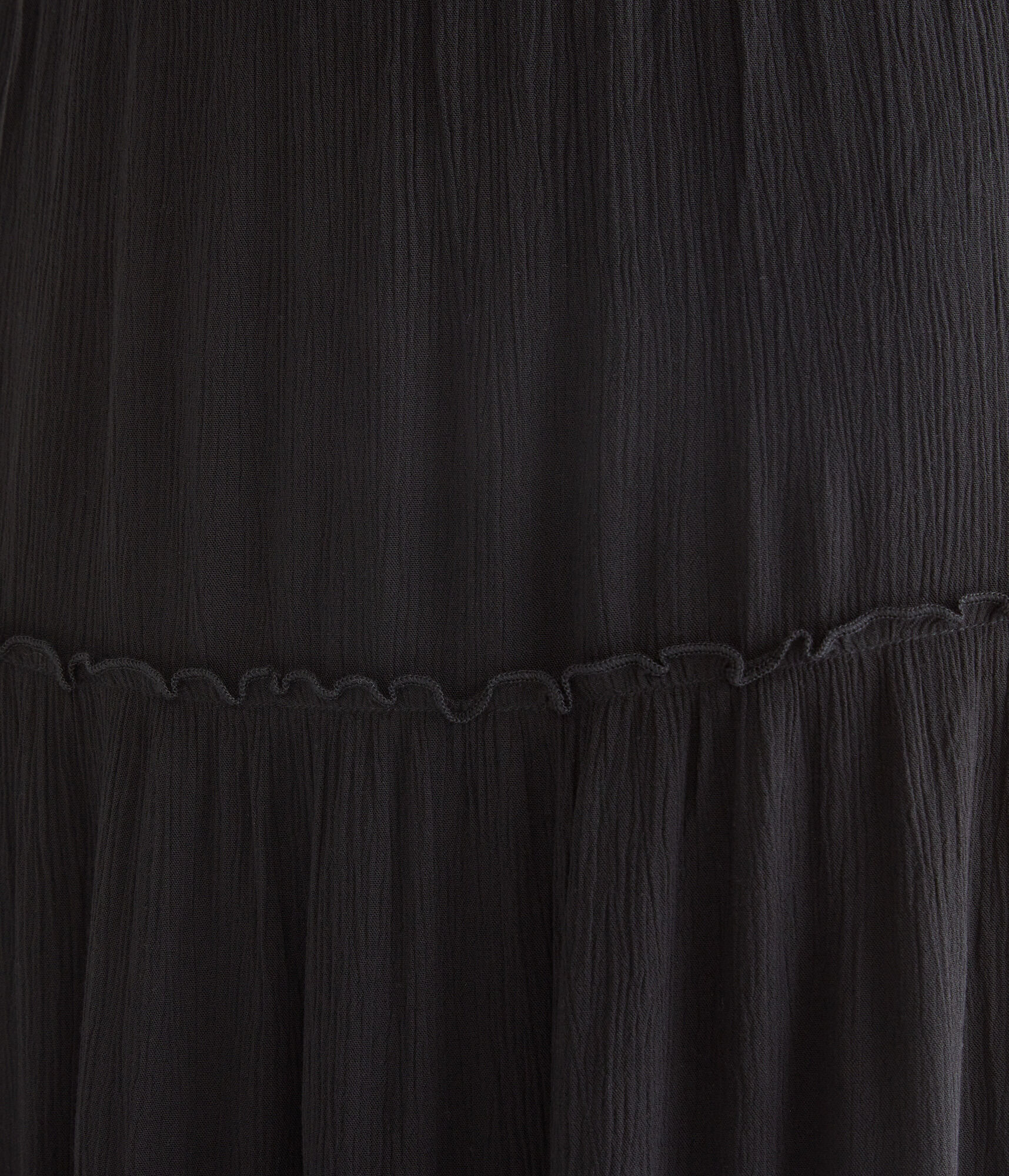 Solid Tiered Maxi Skirt