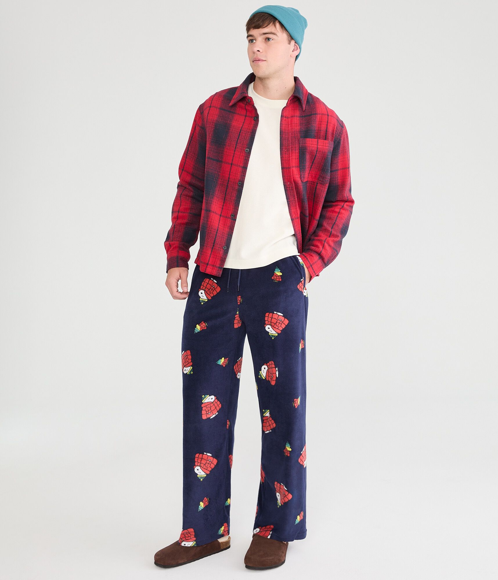 Snoopy Puffer Coat Polyfleece Sleep Pants