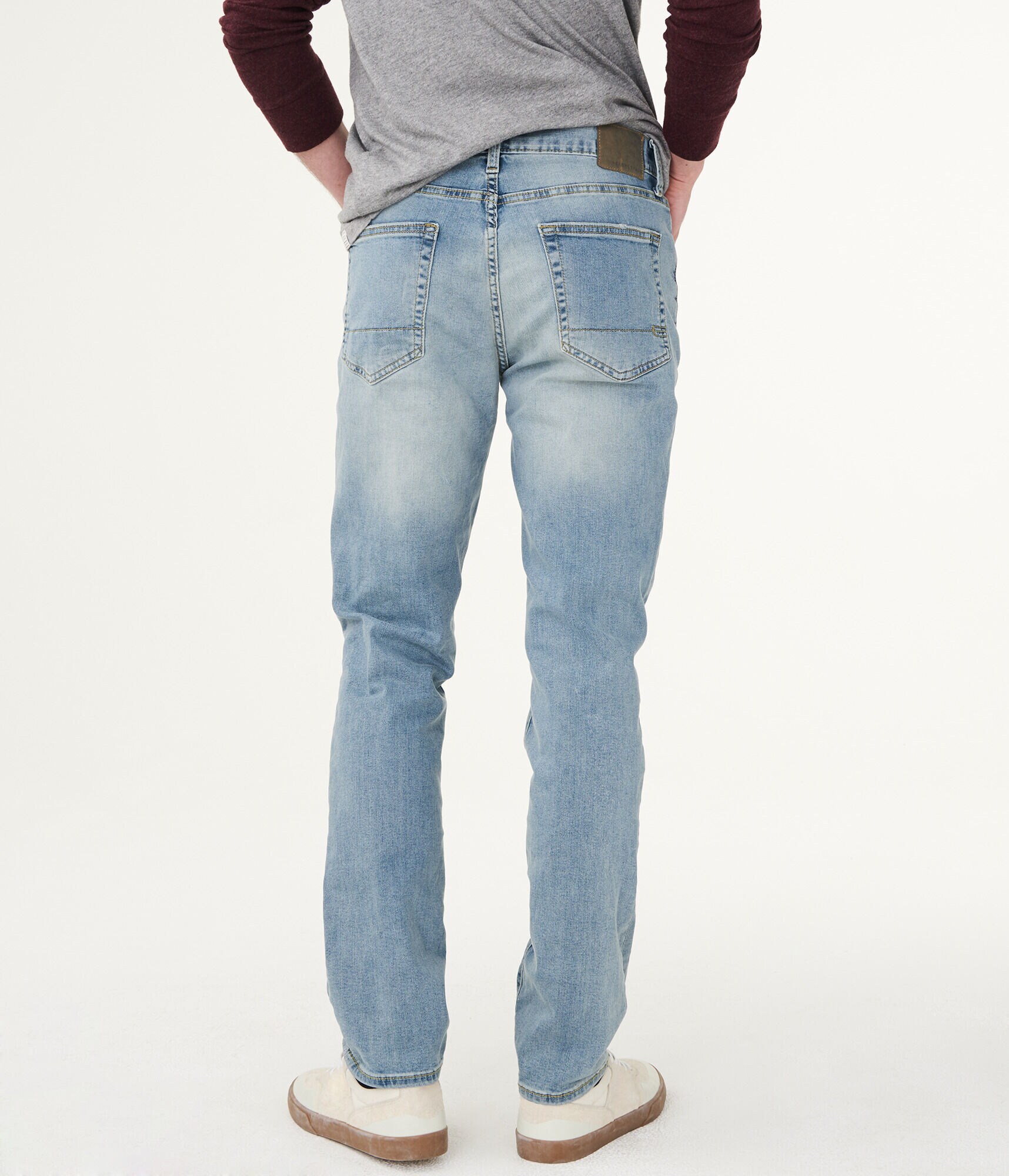 Slim Light Wash Destroyed Stretch Jean