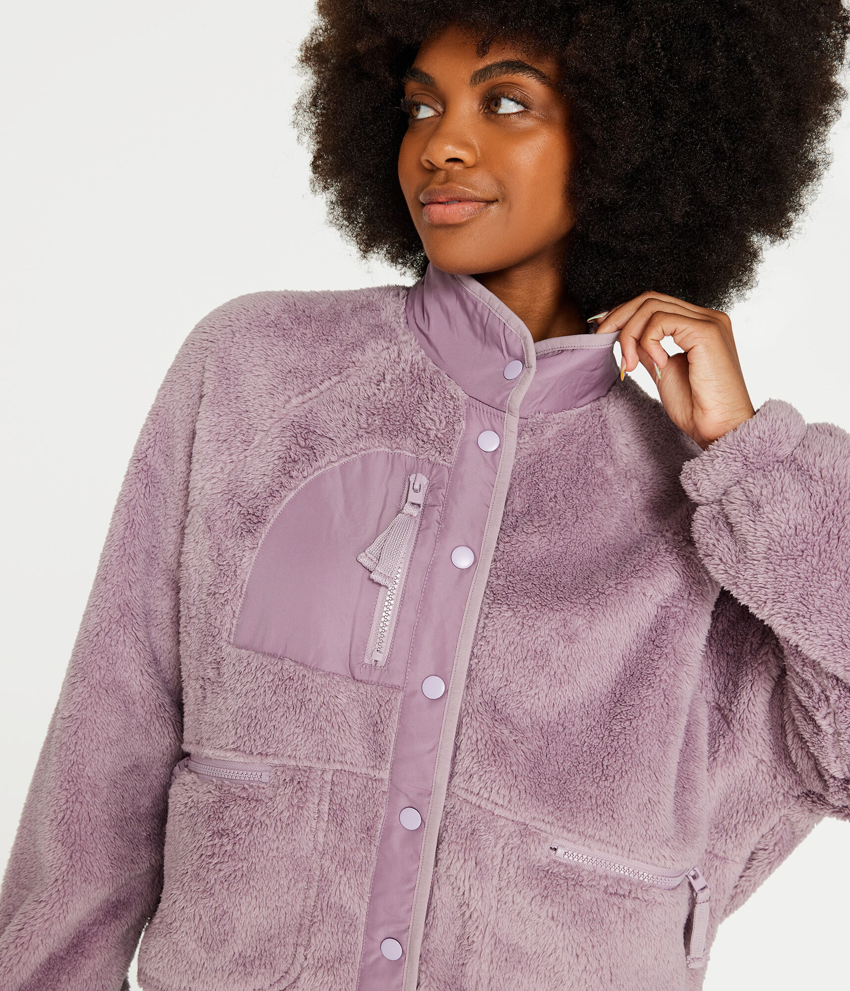 Solid Sherpa Snap Jacket