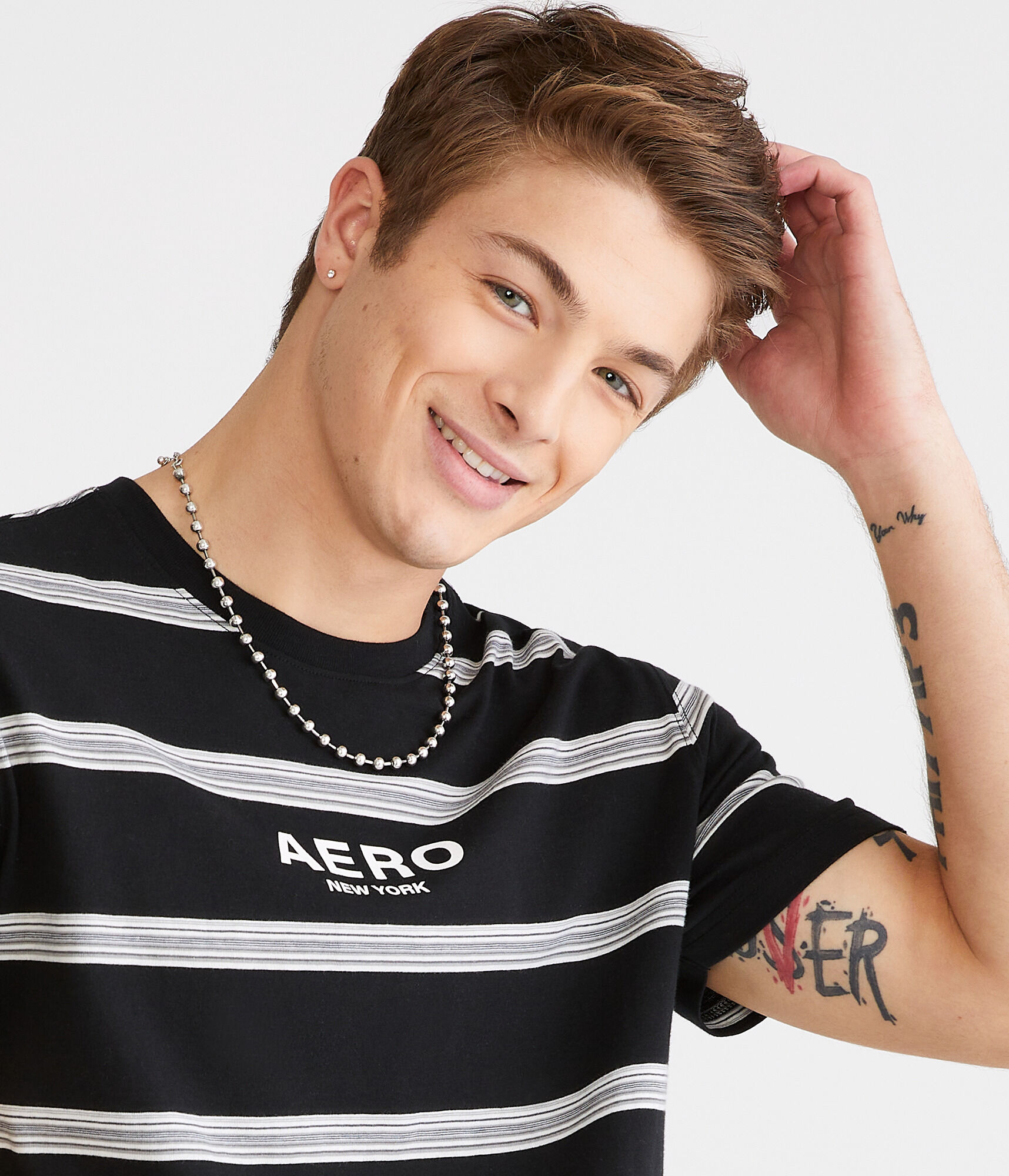 Aero Logo Horizon Stripe Graphic Tee