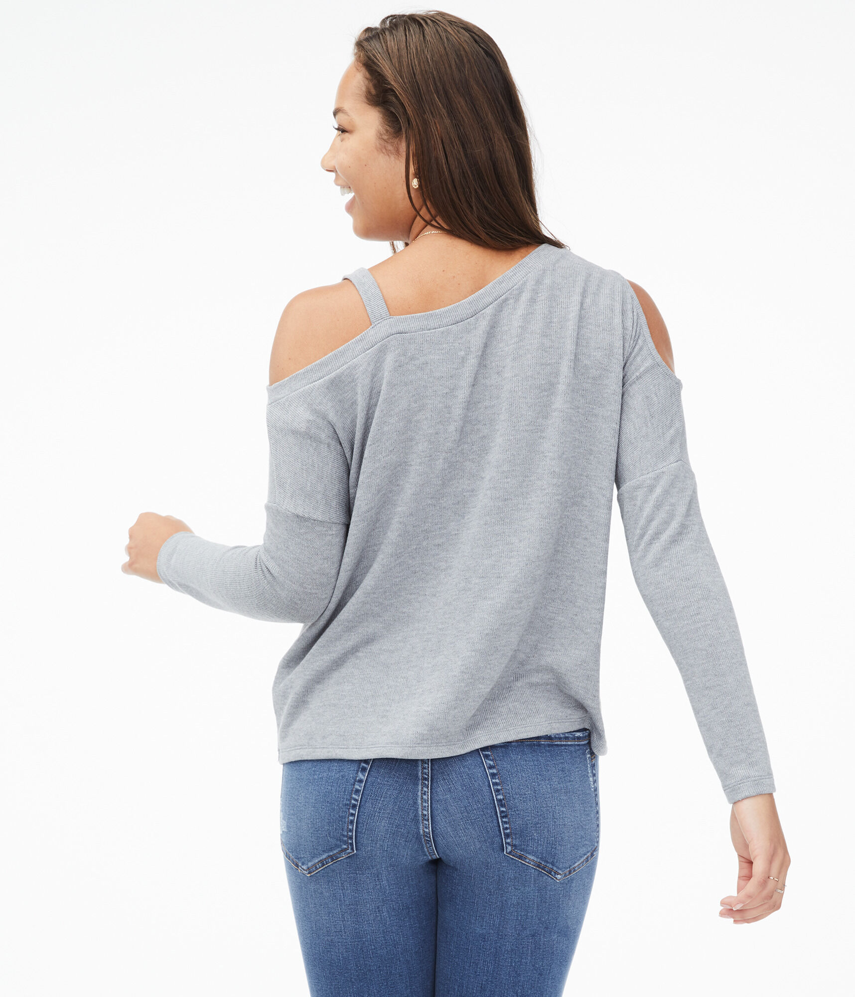 Asymmetrical Cold-Shoulder Sweater***